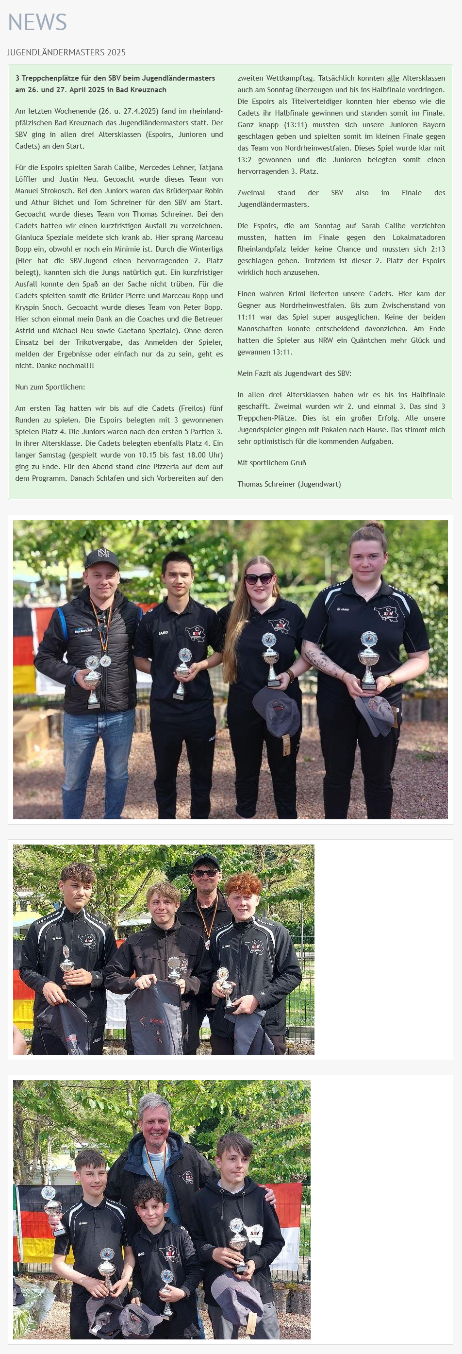 Jugend Ländermasters 2025